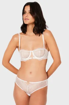 Женские белые трусики-шортики ROSACE Белый S Etam 6546329