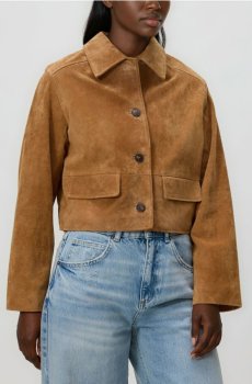 Reserved - Шкіряний блейзер - бурштиновий - 290GF-18X