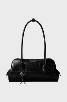 Женская черная сумка EMBLEM TRIO CROCO Черный ONESIZE Calvin Klein LV04F3780G