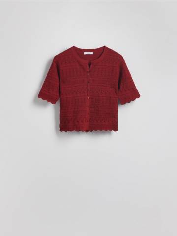 Reserved - LADIES` BLOUSE - карміновий - 101EF-92X Reserved - LADIES` BLOUSE - карміновий - 101EF-92X