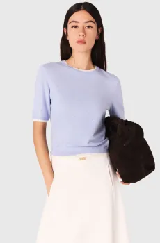 Женский сиреневый шерстяной джемпер Сиреневый 34 MAJE MFPPU00916_Blue