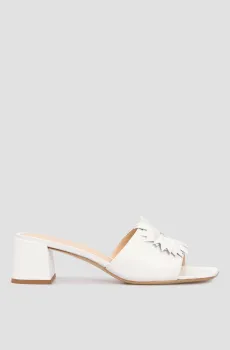 Женские белые кожаные мюли Белый 38 Baldinini D5E022P5NAPP;9001