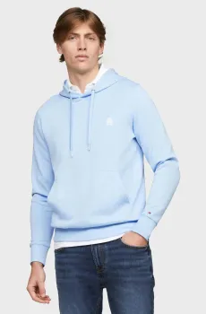 Мужское голубое худи MONOGRAM IMD Голубой L Tommy Hilfiger MW0MW33646
