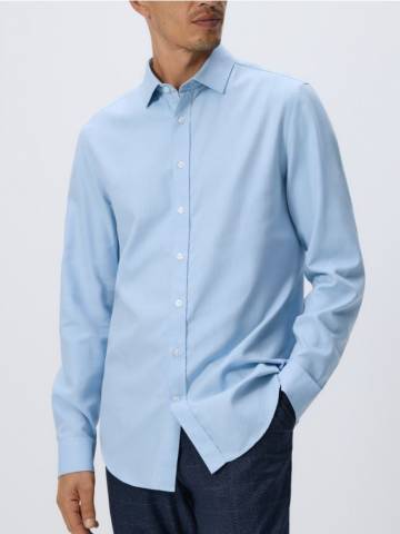 Reserved - Приталена сорочка з єгипетської бавовни - блідо-блакитний - TH539-05M