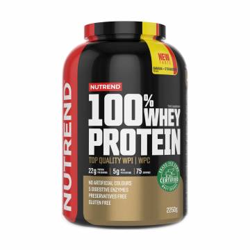 Протеин Nutrend 100% Whey Protein Банан + клубника, в порошке, 2.25 кг