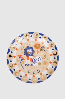 Бежевая фарфоровая тарелка для закусок Leo