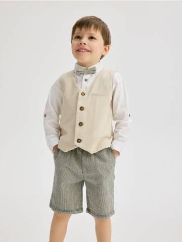 Reserved - BOYS` SHIRT, VEST, SHORTS & BOW TIE - бежевий - 208CJ-08X Reserved - BOYS` SHIRT, VEST, SHORTS & BOW TIE - бежевий - 208CJ-08X