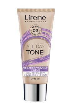 Тональная основа для лица Lirene All Day Tone! Skin Tone Adapt Foundation + Serum, 02 Natural, 30 мл