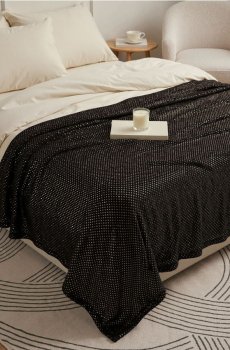 Плед із металевим принтом - чорний