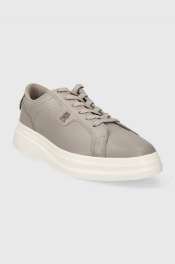 Кожаные кроссовки Tommy Hilfiger POINTY COURT SNEAKER цвет серый FW0FW07460 Кожаные кроссовки Tommy Hilfiger POINTY COURT SNEAKER цвет серый FW0FW07460