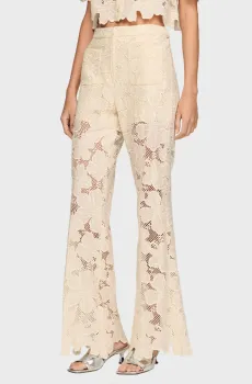 Женские белые брюки Белый 40 Sandro SFPPA01902_Ecru