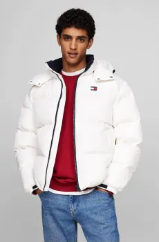 Мужской белый пуховик TJM FLAG BACK ALASKA PUFFER EXT Белый M Tommy Jeans DM0DM20479