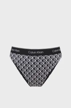 Женские черные трусики от купальника с узором Черный XL Calvin Klein LV00Q61131