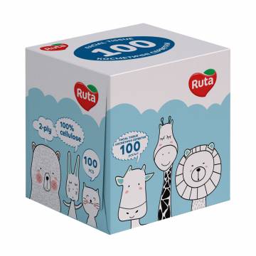 Косметические салфетки RUTA Kids 2-слойные, белые, 100 шт Косметические салфетки RUTA Kids 2-слойные, белые, 100 шт