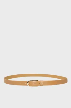 Женский бежевый кожаный ремень autograph round Бежевый 95 Karl Lagerfeld A3W33041