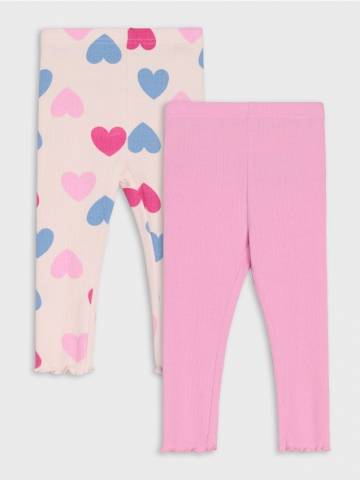 Легінси, 2 пари - пастельний рожевий