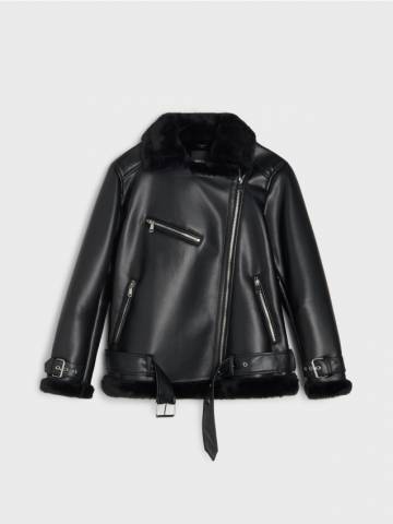 Куртка типу рамонес з овчиною - чорний Куртка типу рамонес з овчиною - чорний