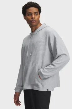 Мужское светло-серое худи UA Rival Waffle Hoodie Серый XL Under Armour 1383108-011