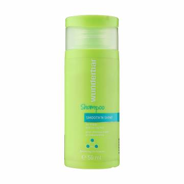 Разглаживающий шампунь Wunderbar SmoothN Shine Shampoo для блеска вьющихся и непослушных волос, 50 мл Разглаживающий шампунь Wunderbar SmoothN Shine Shampoo для блеска вьющихся и непослушных волос, 50 мл