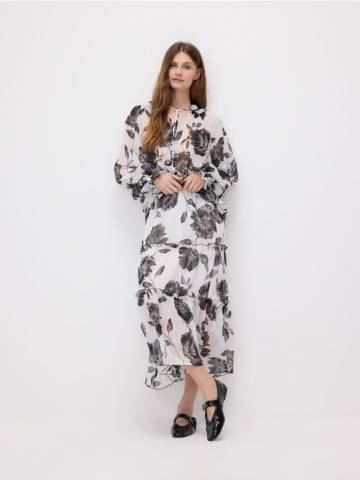 Reserved - Юбка макси с узором - чорний - 082IT-99X