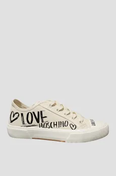 Женские бежевые кеды Бежевый 37 Moschino JA15112G1I.JP0;102