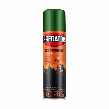 Аэрозоль-репеллент от укусов комаров, мошек, слепней, москитов и мокрецов Predator Extreme Pro-защита, 150 мл Аэрозоль-репеллент от укусов комаров, мошек, слепней, москитов и мокрецов Predator Extreme Pro-защита, 150 мл