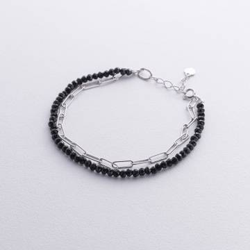 Серебряный двойный браслет (хрусталь) 905-01438 Серебряный двойный браслет (хрусталь) 905-01438
