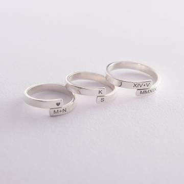 Серебряное кольцо "Твоя история" для гравировки 112283 Серебряное кольцо "Твоя история" для гравировки 112283