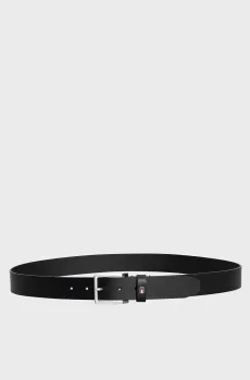 Мужской черный кожаный ремень OLIVER 3.5 EXT Черный 90 Tommy Hilfiger AM0AM12554