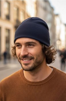 Бавовняний шапка - темно-синій