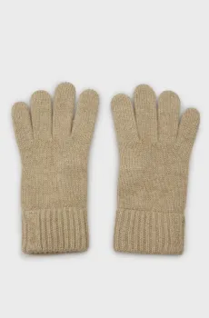 Женские бежевые шерстяные перчатки WOOL KNITTED GLOVES Бежевый ONESIZE Gant 4930017