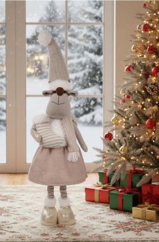 Різдвяна прикраса у формі оленя - білий