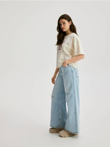 Reserved - Джинси super wide leg з оздобленням - синій - 752CV-05J Reserved - Джинси super wide leg з оздобленням - синій - 752CV-05J