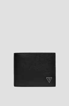 Мужской черный кожаный кошелек Черный ONESIZE Guess SMCSLE.LEA27;BLA