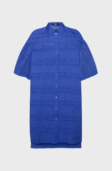 Женское синее платье SSLV EMBROIDERY Синий 40 Karl Lagerfeld 241W1306