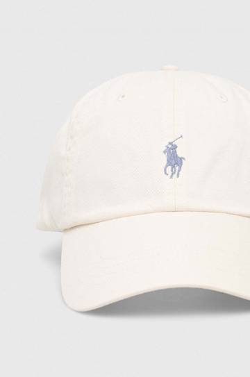 Хлопковая кепка Polo Ralph Lauren цвет бежевый однотонная 211912843 Хлопковая кепка Polo Ralph Lauren цвет бежевый однотонная 211912843