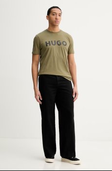 Хлопковая футболка HUGO Dulivio