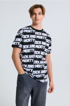 Футболка з принтом Rick and Morty - чорний