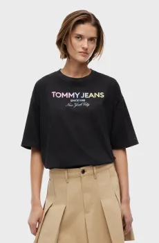 Женская черная футболка BLING GMD Черный XS Tommy Jeans DW0DW22803