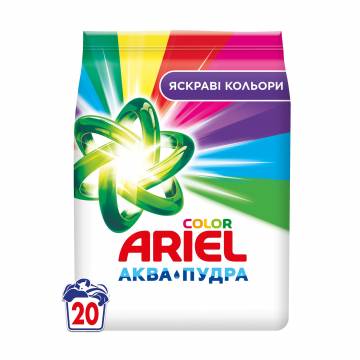 Стиральный порошок Ariel Аква-Пудра Color Яркие цвета, автомат, 20 циклов стирки, 3 кг
