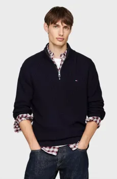 Мужская темно-синяя кофта STRUCTURE ZIP MOCK Синий XXL Tommy Hilfiger MW0MW36527