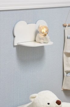 Металева настінна полиця - білий