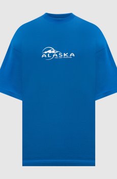 Синяя футболка с принтом Alaska