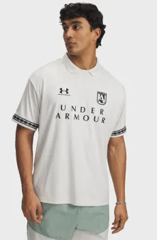 Мужская белая футболка с узором Ms 96 Terrace Jsy SS Белый M Under Armour 1390110-110