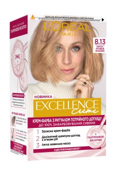 Уценка! Крем-краска для волос LOreal Paris Excellence Creme с тройным уходом, 8.13 Светло-русый бежевый, 192 мл