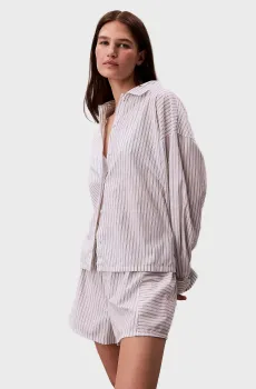 Женская белая рубашка в полоску BUTTON DOWN Белый L Calvin Klein 000QS7243E