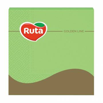 Cалфетки столовые RUTA Golden Line 3-слойные, зеленые, 33*33 см, 20 шт Cалфетки столовые RUTA Golden Line 3-слойные, зеленые, 33*33 см, 20 шт