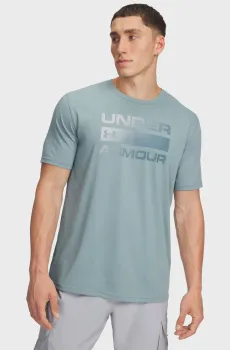 Мужская мятная футболка UA TEAM ISSUE WORDMARK SS Ментоловый S Under Armour 1329582-323