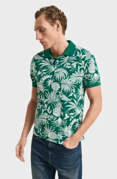 Мужское зеленое поло с узором PRINTED Зеленый L Gant 2014038