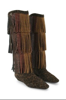 Замшевые сапоги Kurt Geiger London Western Fringe Pull On